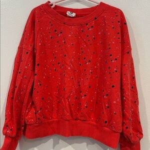 Stem Red and Black Patterned Top